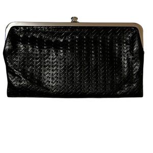 NEW Hobo The Lauren Clutch Wallet in Black Woven Leather New